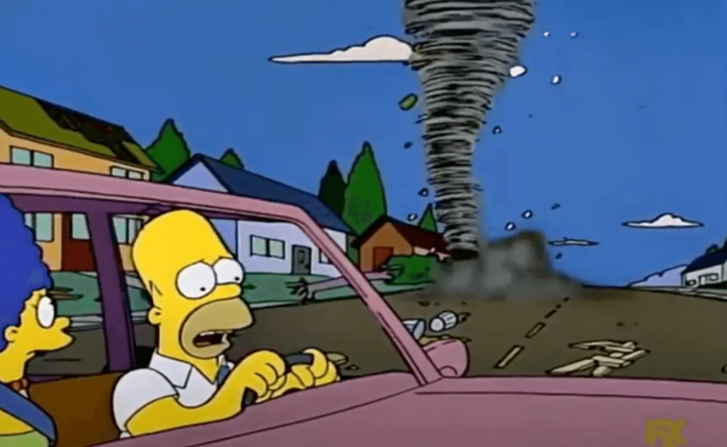 Marge and Homer observe the aftermath of the Tornado Cash sanctions